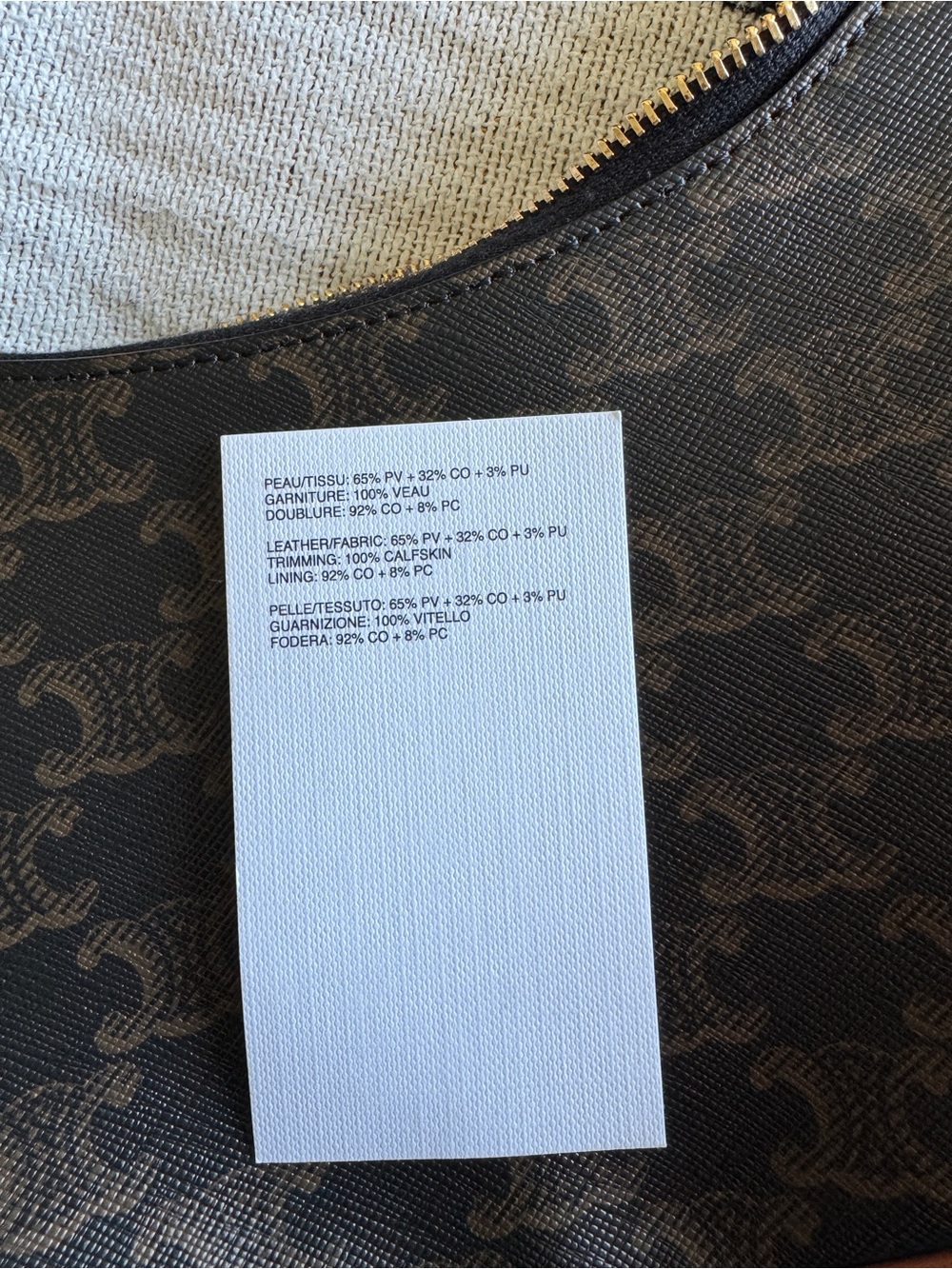 Celine Ava bag in Triomphe canvas and calfskin tan leather - Picture 5 of 5